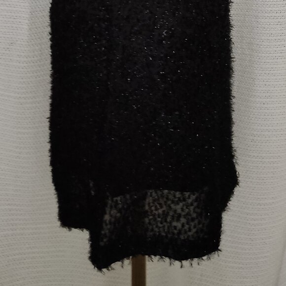 Serious | fuzzy sparkly black mini dress | adjustable strap - Picture 14 of 16